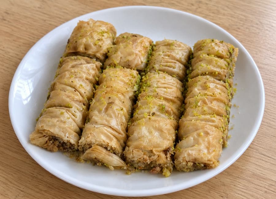 A tray of fresh baklava