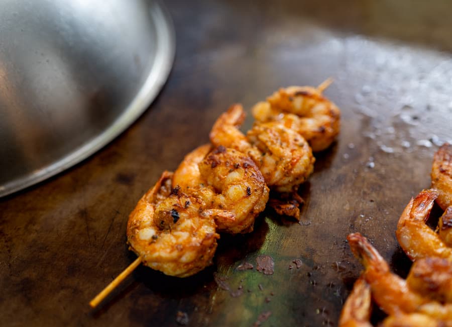 Grilled shrimp skewers