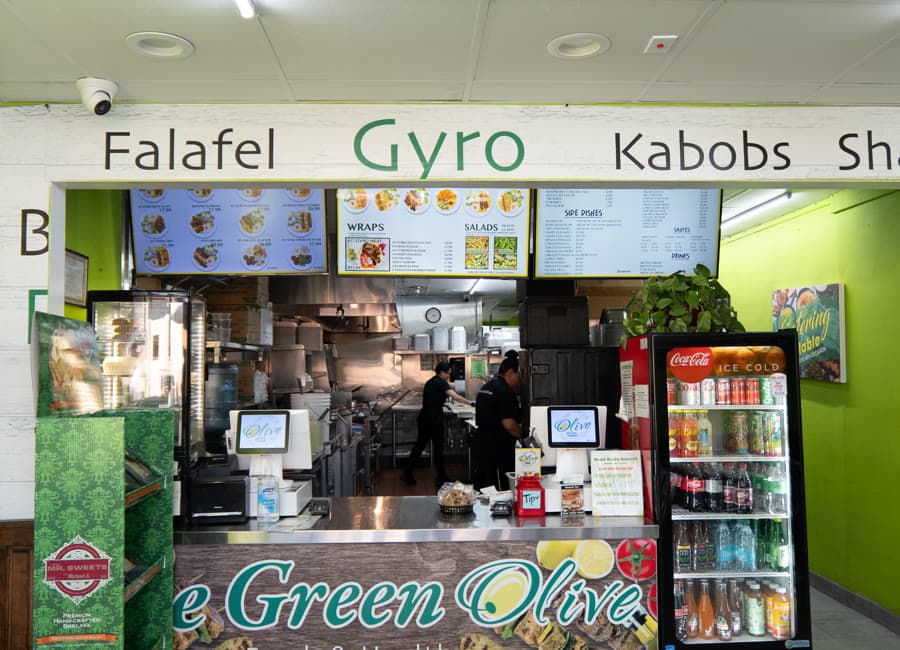 The Green Olive counter at the downtown Des Moines location