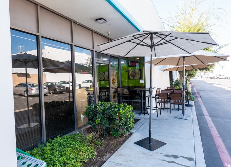 The Green Olive patio in Historic Valley Junction, West Des Moines